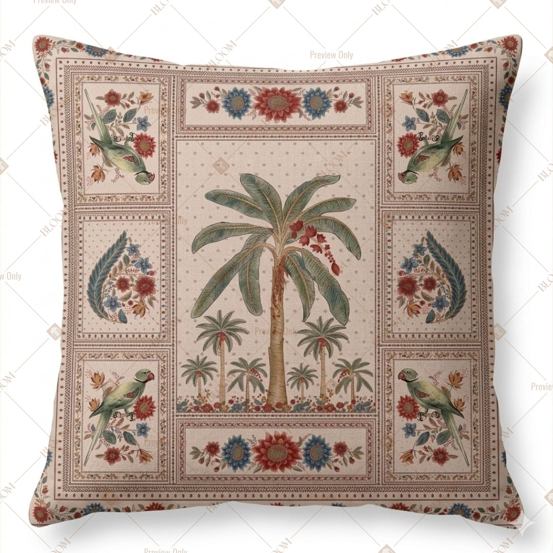 Palm Tree Folk Art Cushion Cover Pack of 12