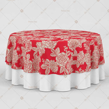 Coral Tropical Floral Table Overlay Pack of 6