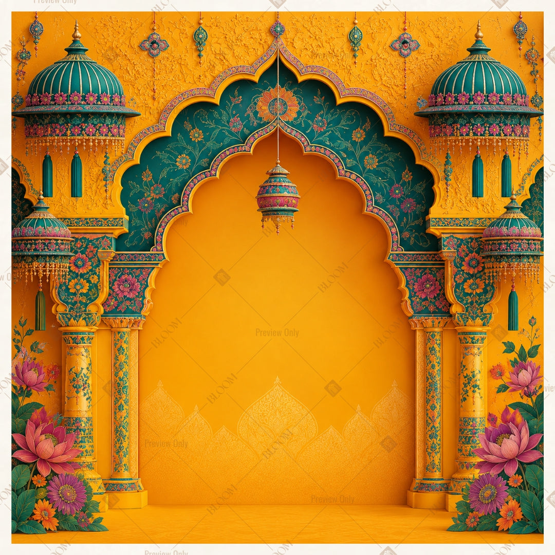 Royal Amber Palace Arch Square Backdrop