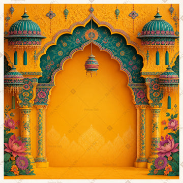 Royal Amber Palace Arch Square Backdrop