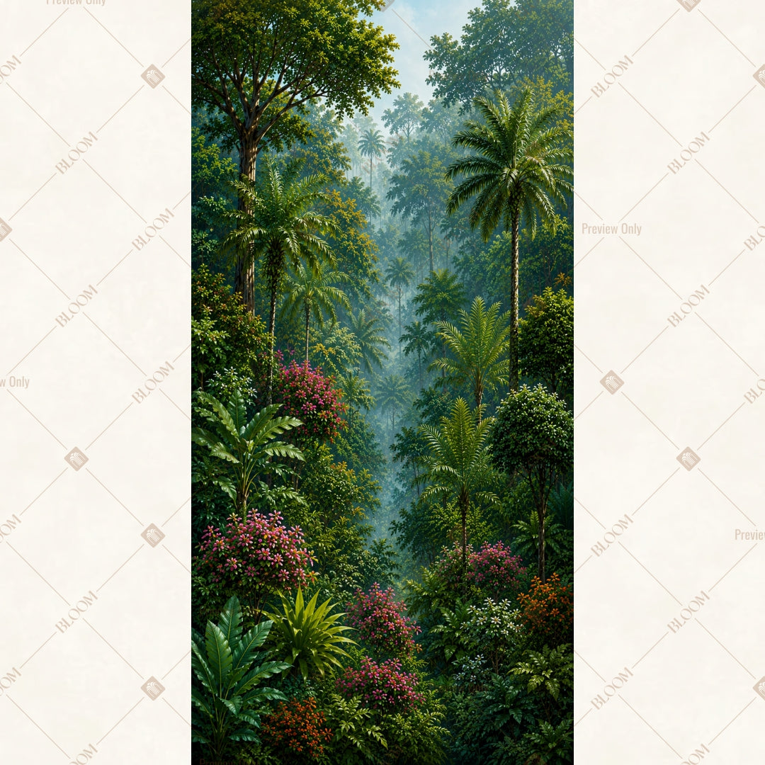Tropical Palm Jungle Vertical Backdrop