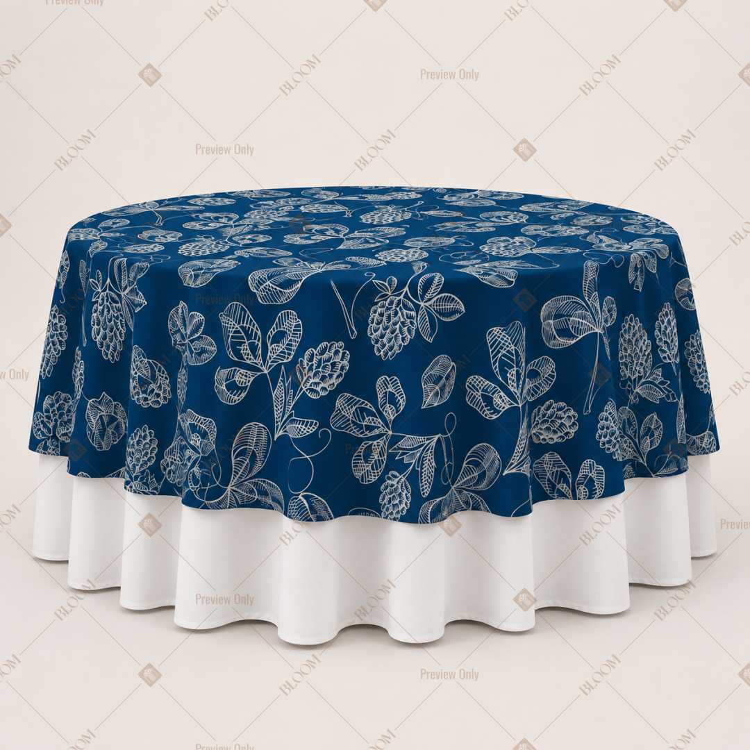Navy Botanical Floral Table Overlay Pack of 6