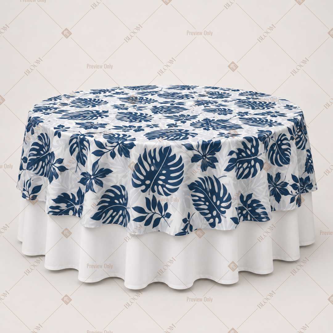 Indigo Block Print Floral Table Overlay Pack of 6