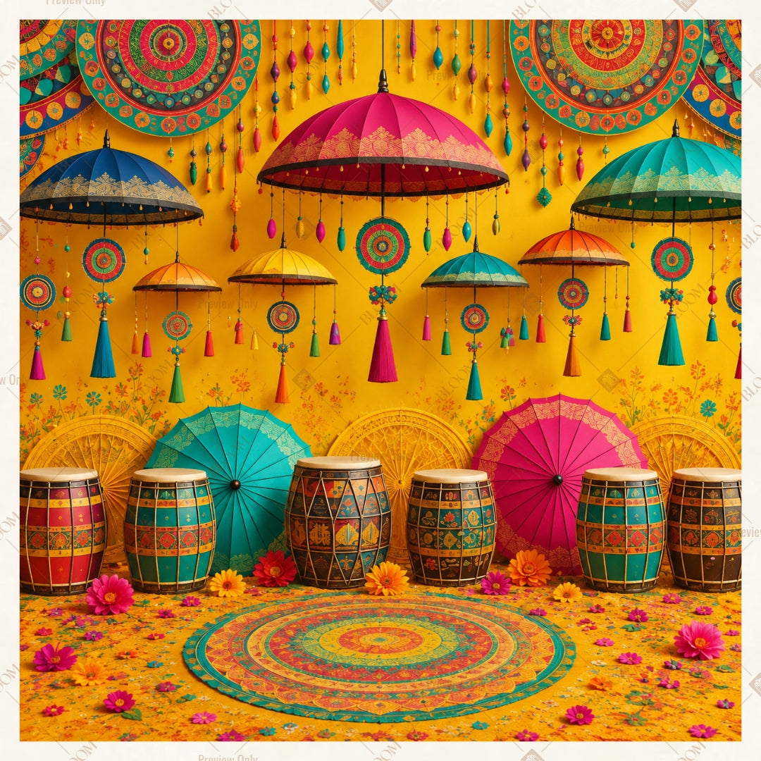 Luxury Indian Wedding Stage Square Backdrop