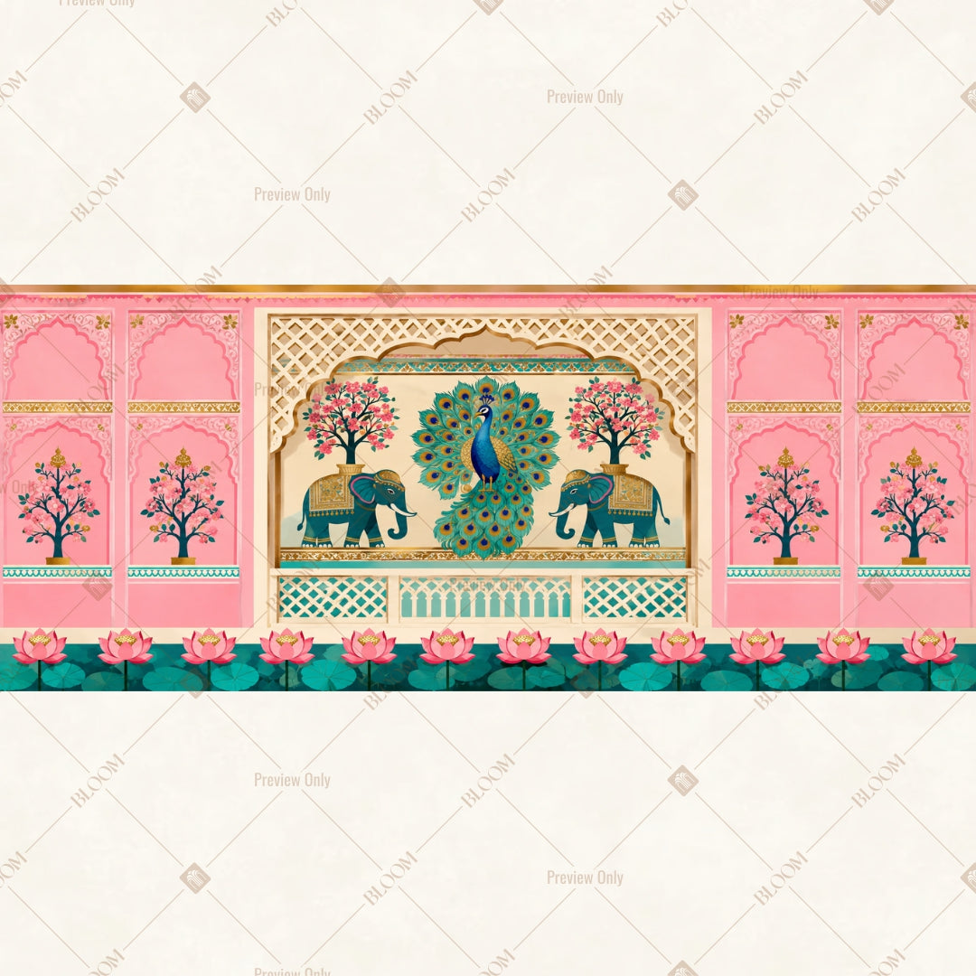 Pink Heritage Arch Border Wide Backdrop