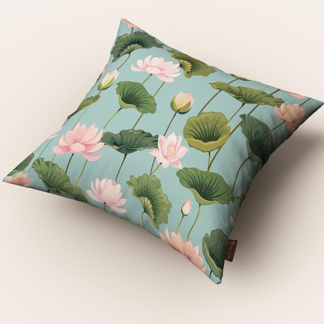 Aqua Lotus Bloom: Cushion Cover - Pack of 12