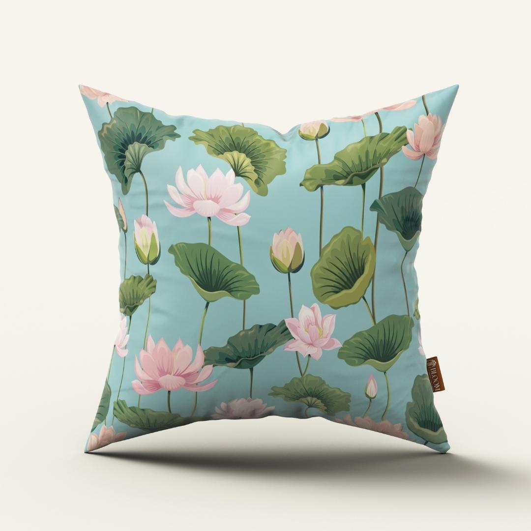 Aqua Lotus Bloom: Cushion Cover - Pack of 12