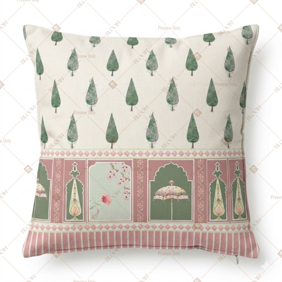 Green Palace Pattern Cushion Cover Pack of 12
