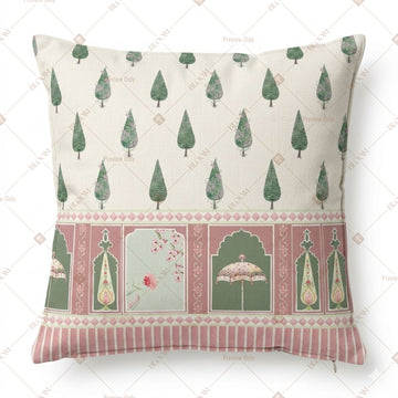 Green Palace Pattern Cushion Cover Pack of 12
