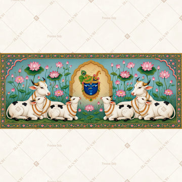Blue Ganesha Garden Border Wide Backdrop