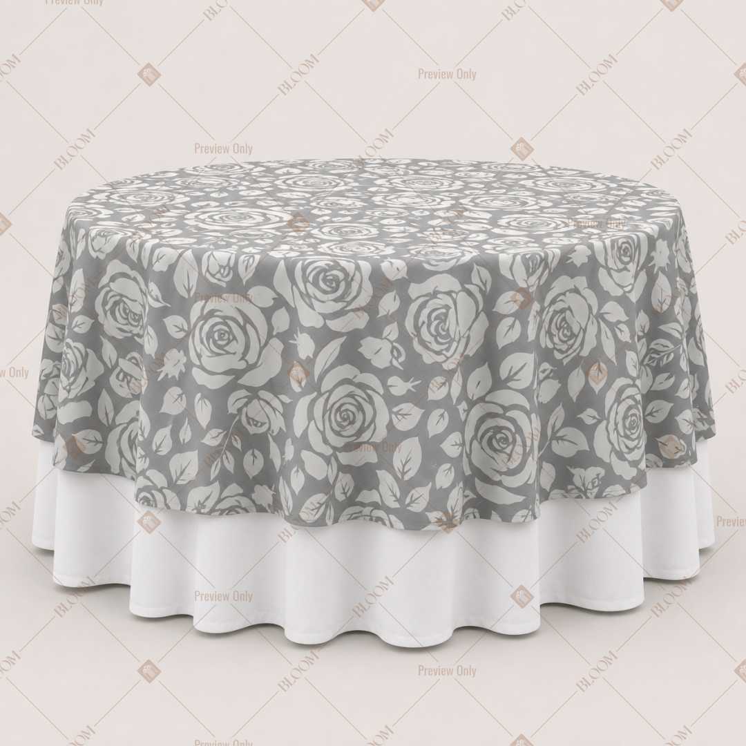 Grey Ornamental Lace Table Overlay Pack of 6