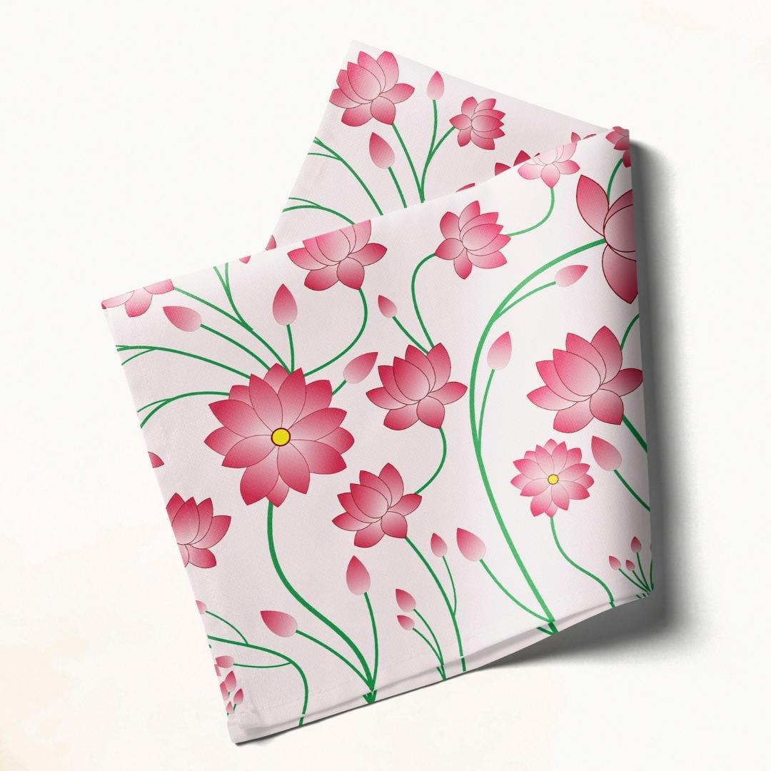 Pink Lotus Bliss: Napkins 18" X 18" - Pack Of 20