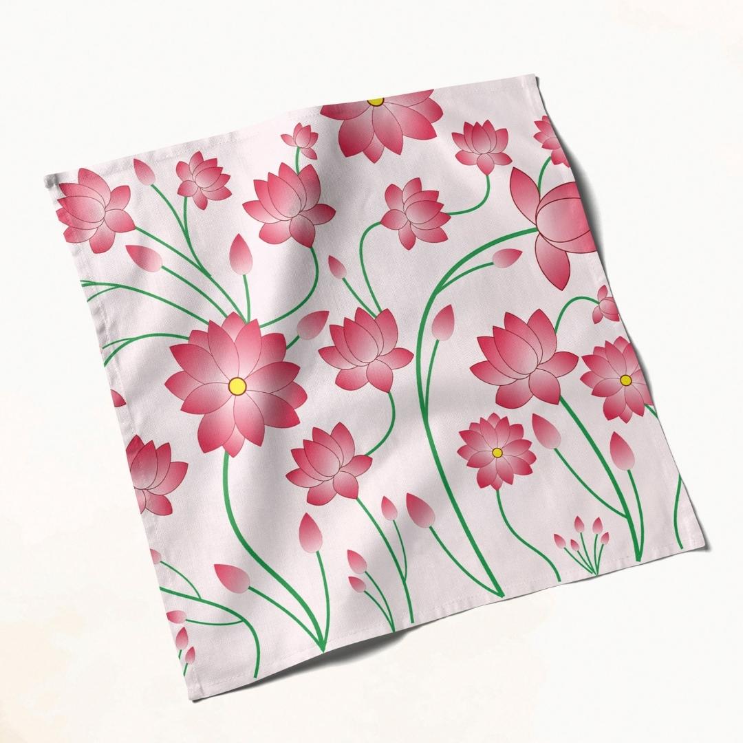 Pink Lotus Bliss: Napkins 18" X 18" - Pack Of 20