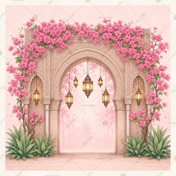 Blush Floral Door Square Backdrop