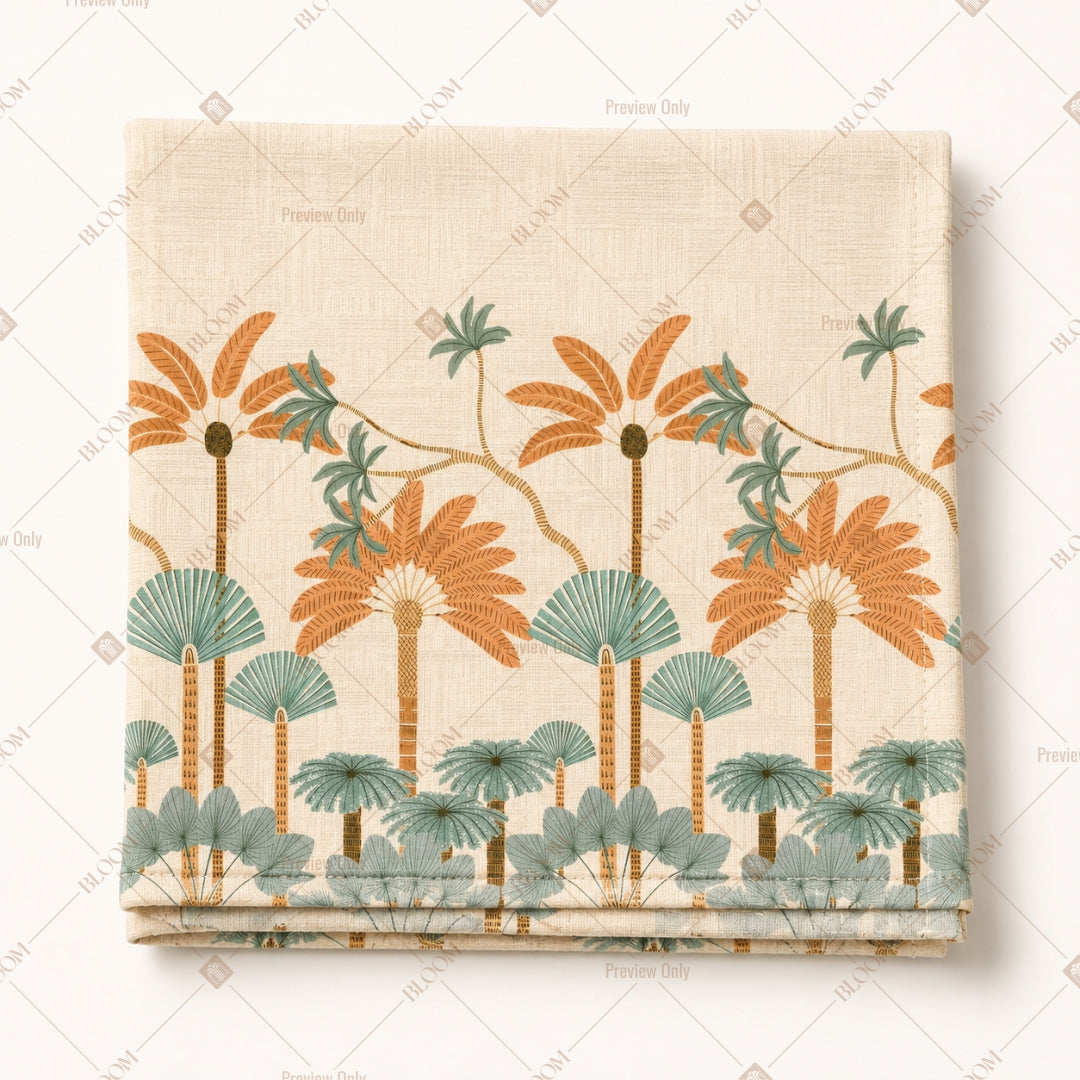 Art Deco Palm Landscape Pattern Design