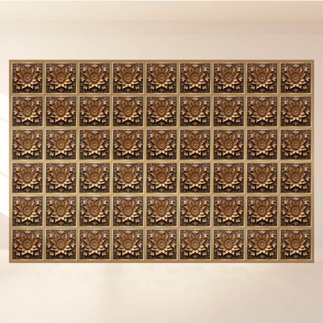 Lotus Carved Wooden: Backdrop - Landscape