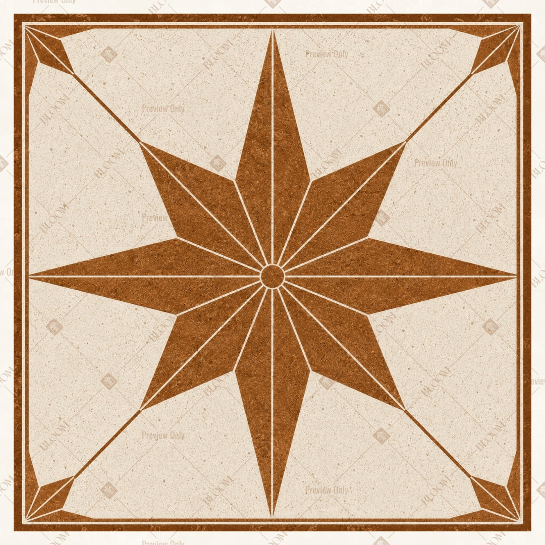 Beige Star Geometric Pattern Square Backdrop