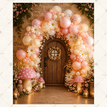 Luxury Floral Arch Entrance Portrait Rectangle Backdrop