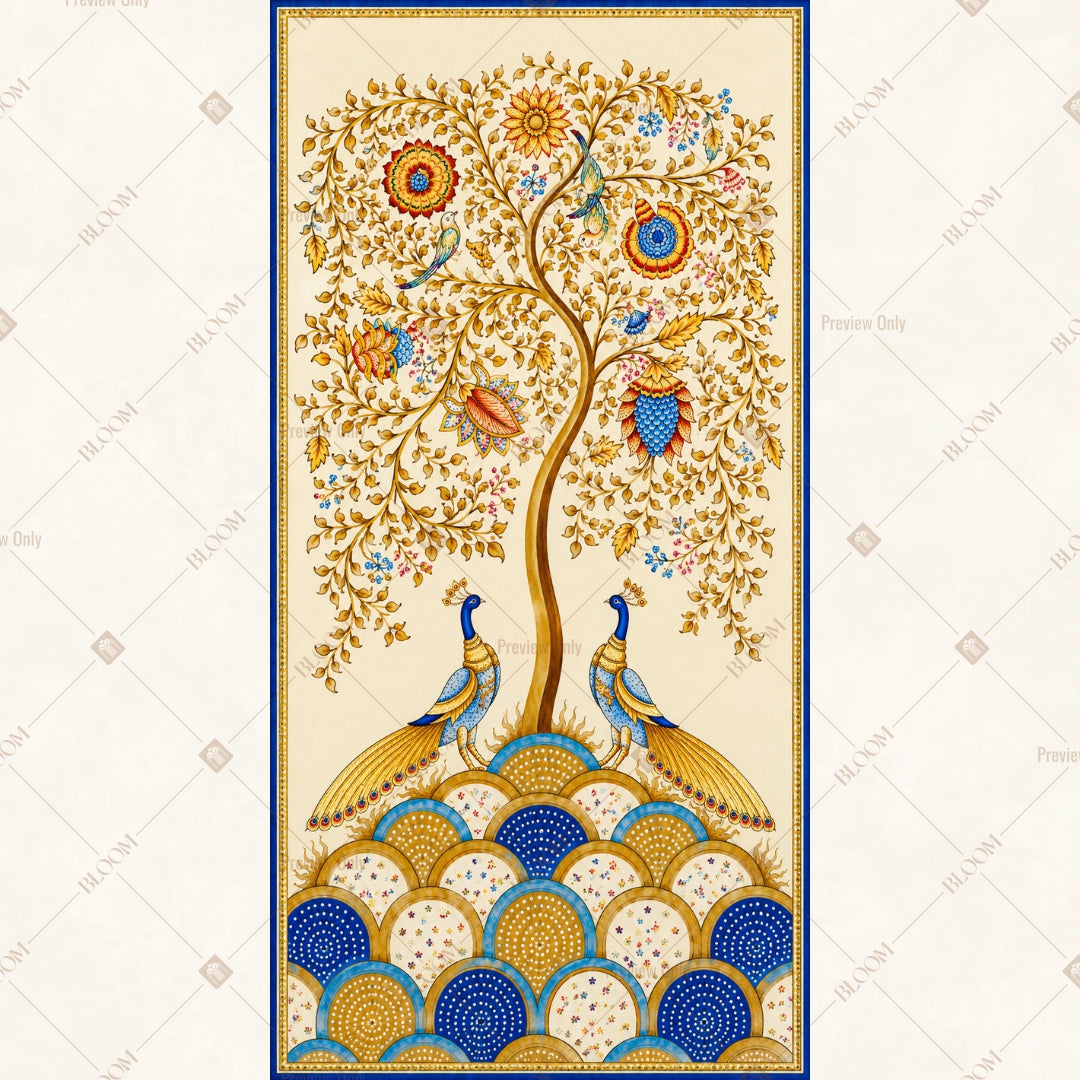 Royal Peacock Tree Vertical Backdrop