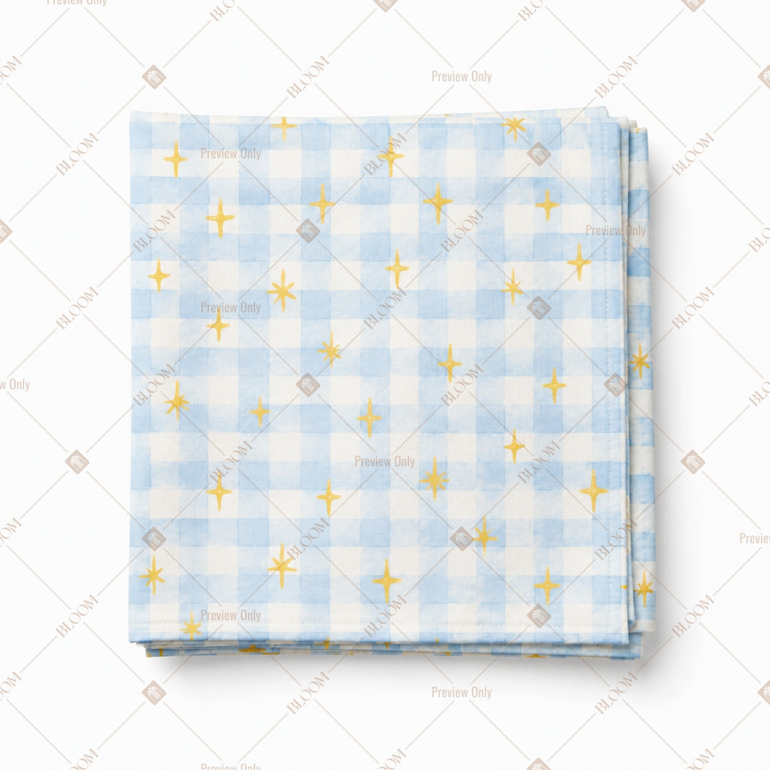 Blue Gingham Check Pattern Design