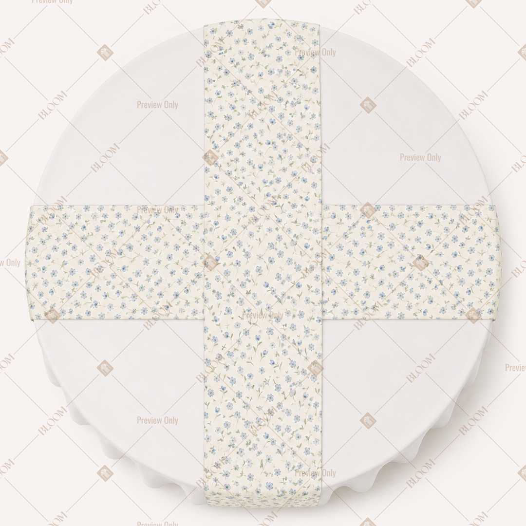 Ivory Micro Floral Table Runner Pack Of 12