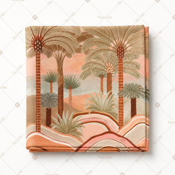 Retro Palm Scenery Pattern Design