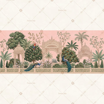 Blush Botanical Border Wide Backdrop