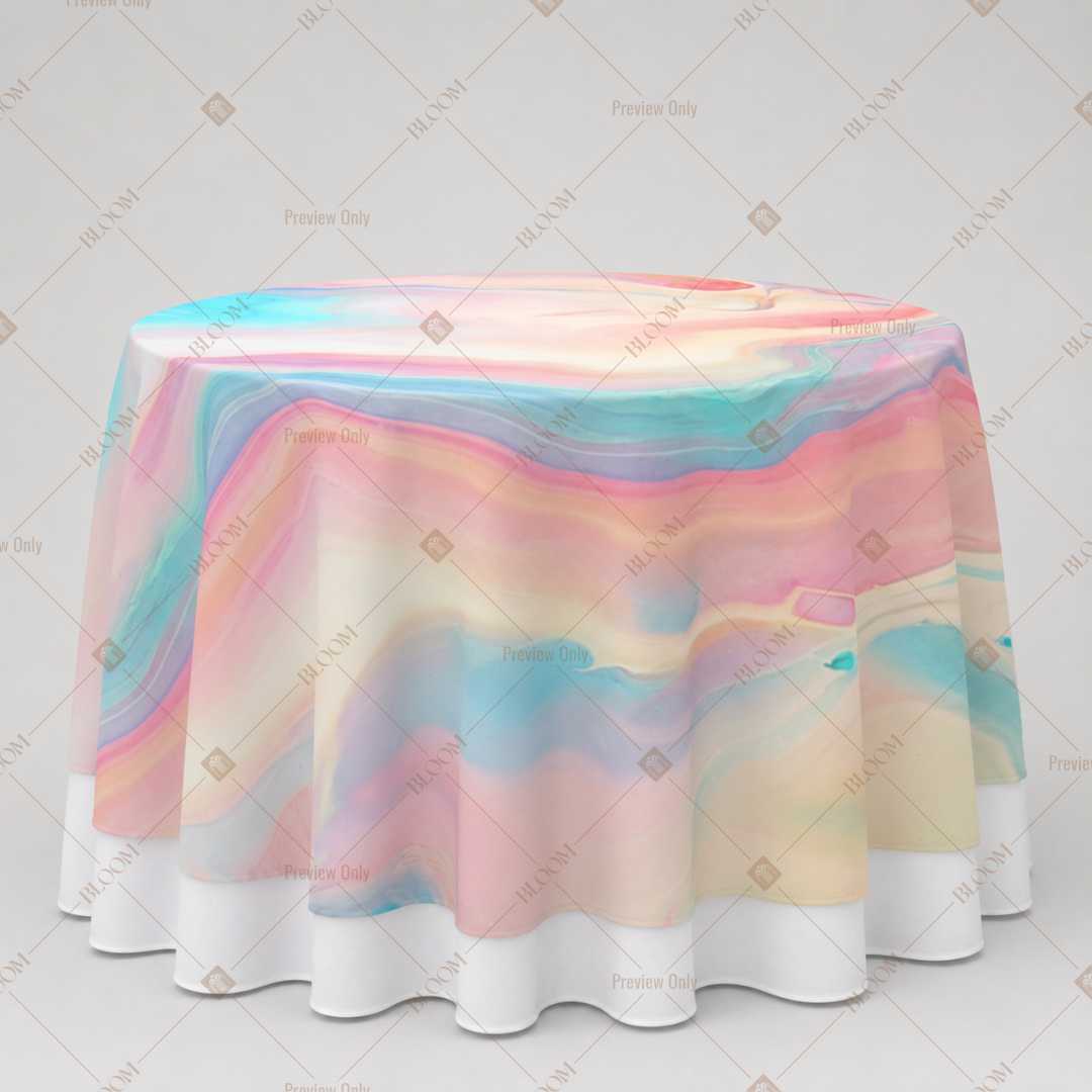 Pastel Watercolor Wave Table Overlay Pack of 6