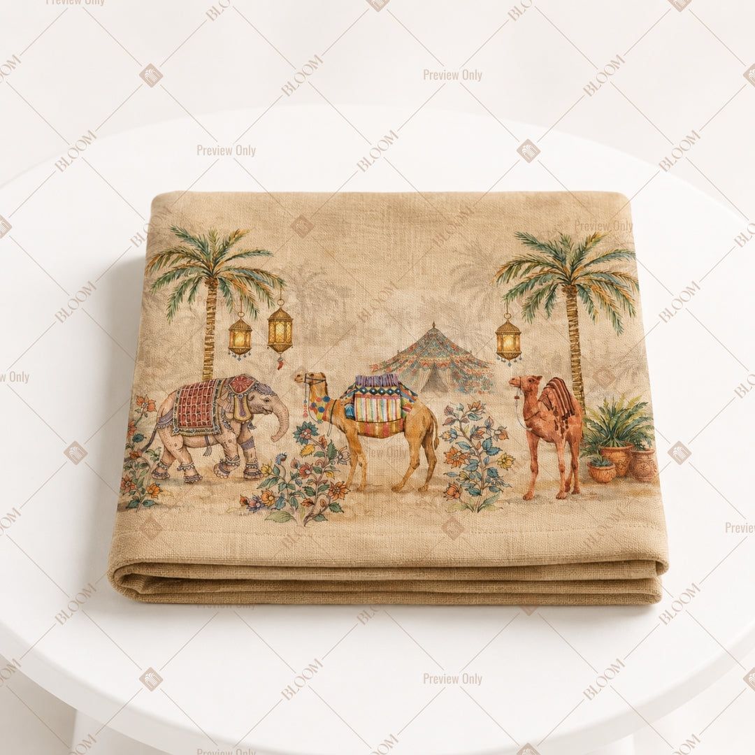 Vintage Desert Village Pattern Design