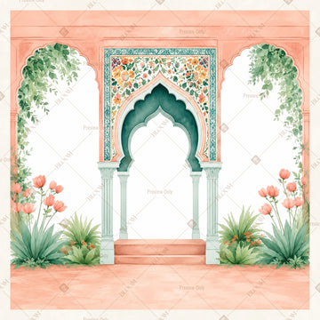 Mint Garden Entrance Square Backdrop