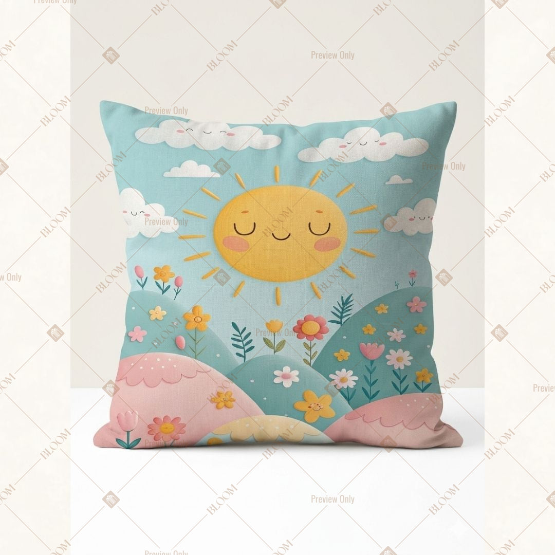 Sun And Cloud Kids Cushion Cover Pack of 12