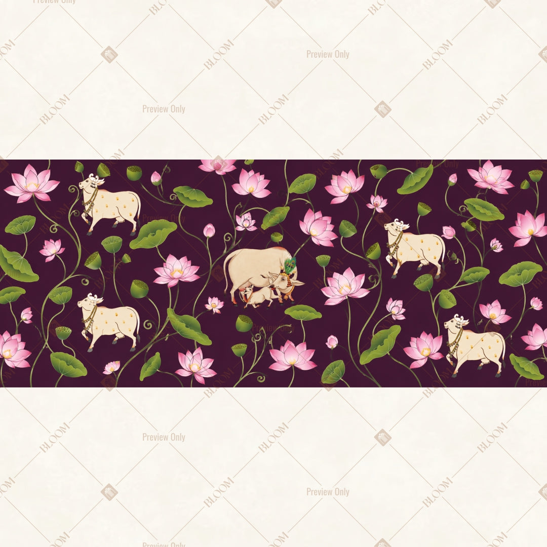 Midnight Floral Pattern Wide Backdrop