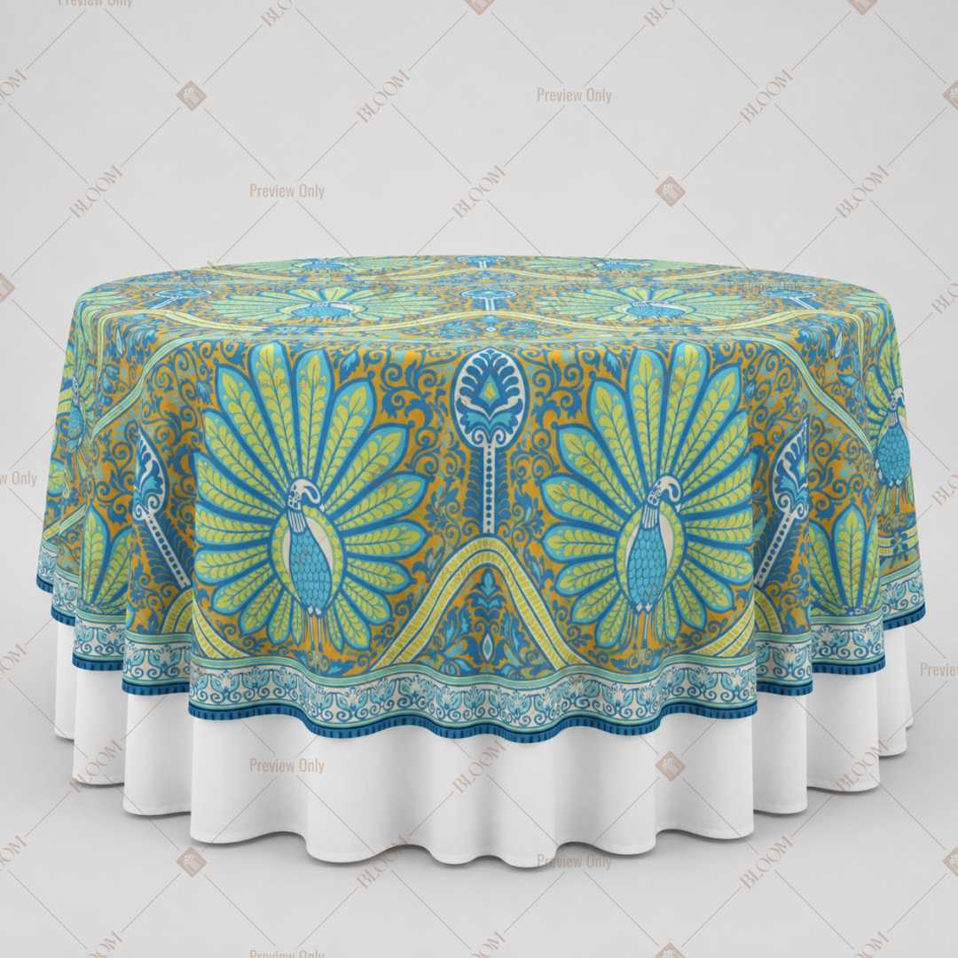 Aqua Bohemian Floral Table Overlay Pack of 6