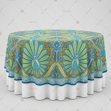 Aqua Bohemian Floral Table Overlay Pack of 6