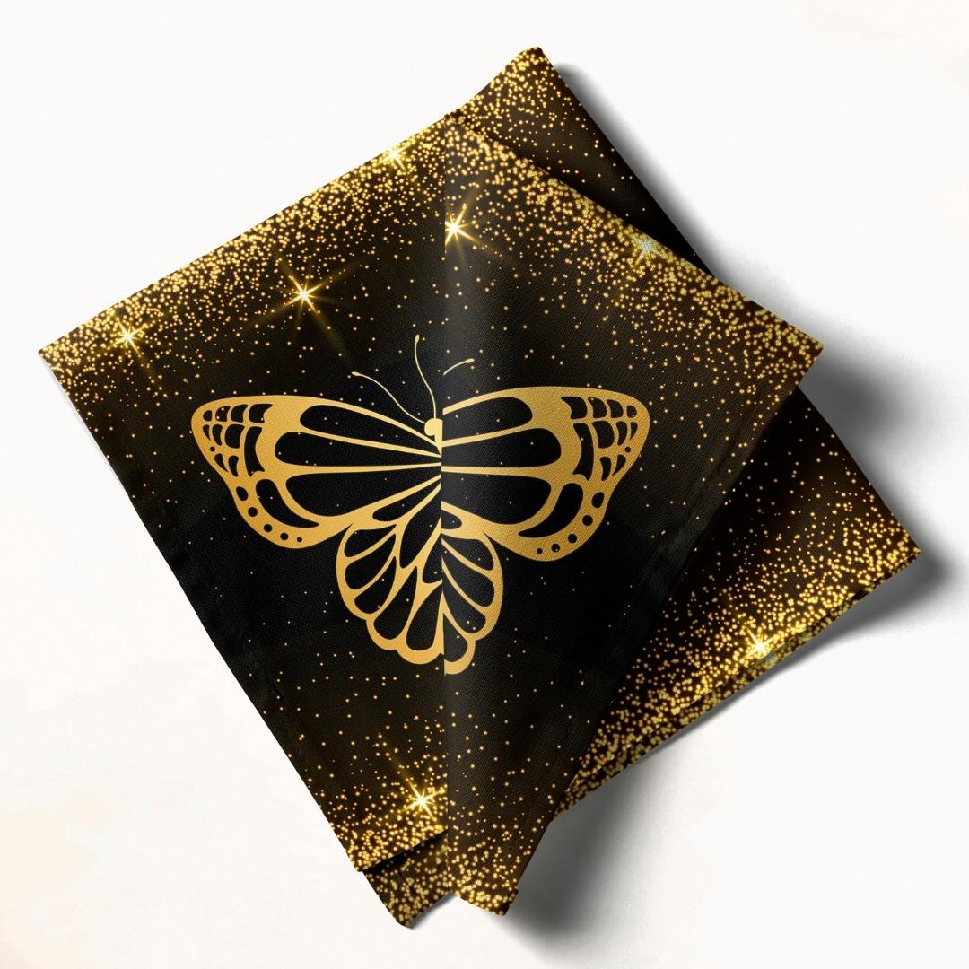 Golden Butterfly Luxe: Napkins 18" X 18" - Pack Of 20