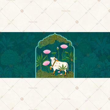 Midnight Cow Garden Border Wide Backdrop