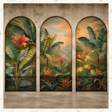 Tropical Window Garden Square Backdrop