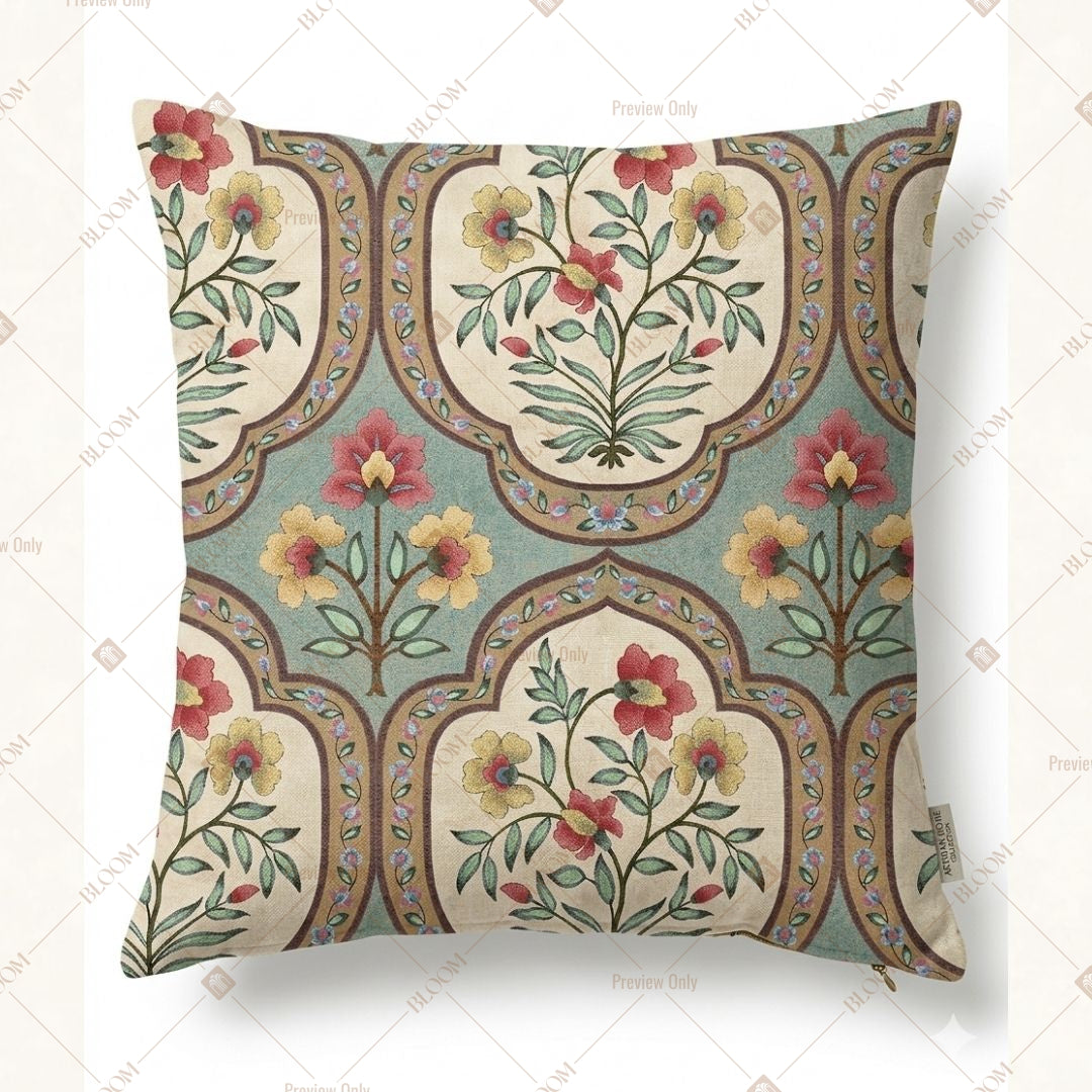 Royal Mughal Floral Cushion Cover Pack of 12