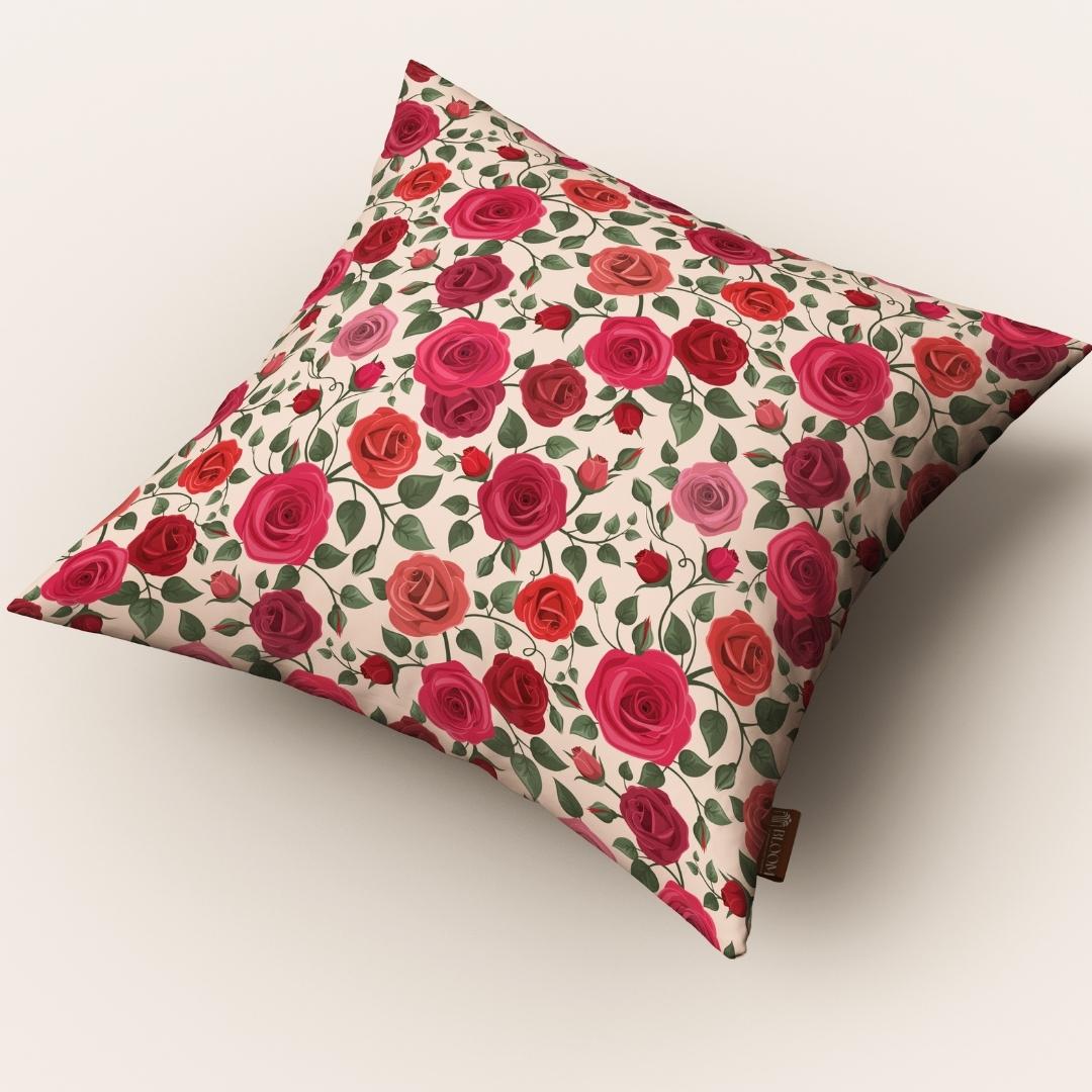 Rosy Garden Delight: Cushion Cover - Pack of 12