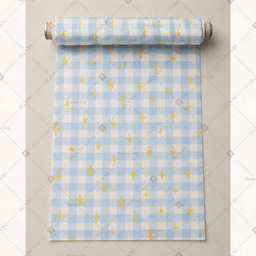 Blue Gingham Check Fabric Pack of 25