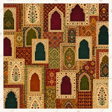 Heritage Mughal Arch Pattern Square Backdrop