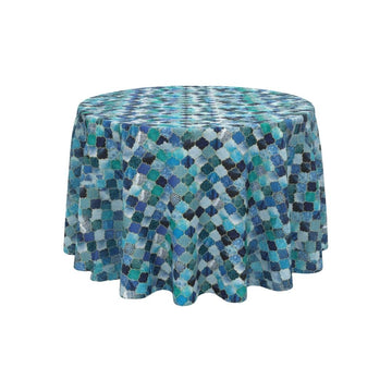 Azure Mosaic Art Round Table Cover - Pack Of 6