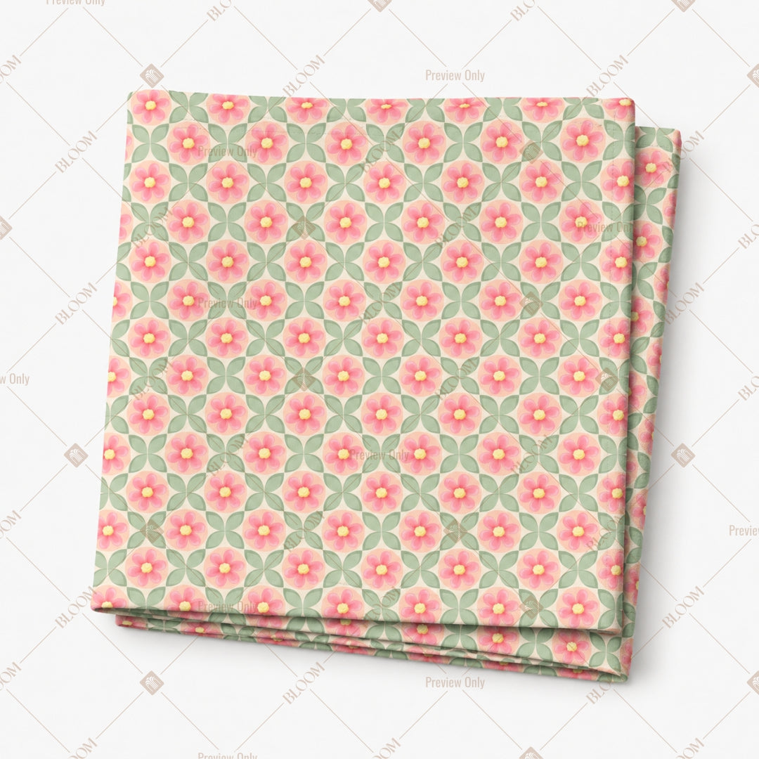 Pink Geometric Tile Pattern Design