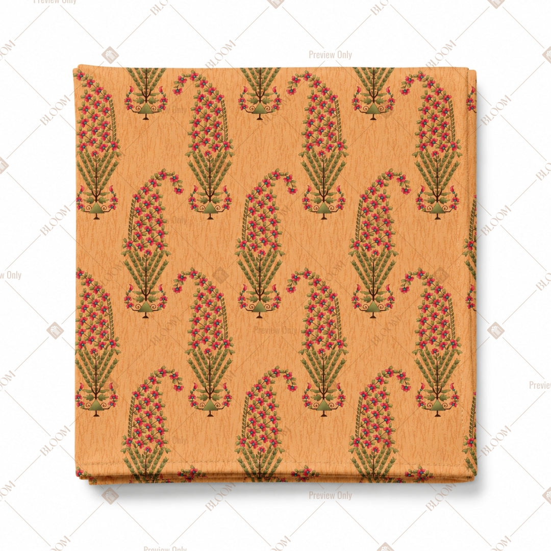 Mustard Paisley Buta Pattern Design