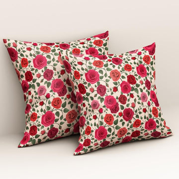 Rosy Garden Delight: Cushion Cover - Pack of 12