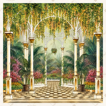 Bamboo Forest Path Square Backdrop