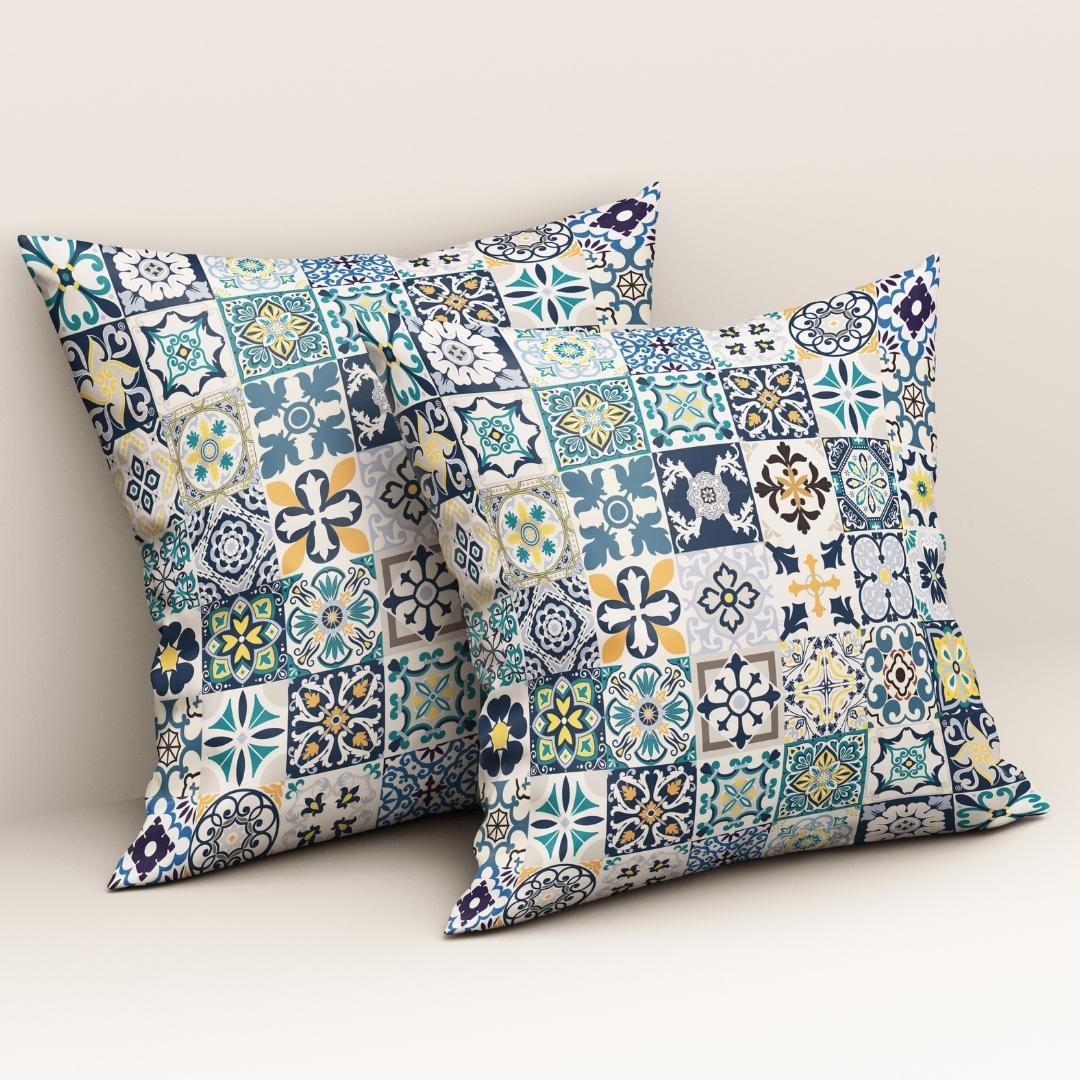 Mediterranean Tile Mix: Cushion Cover - Pack of 12
