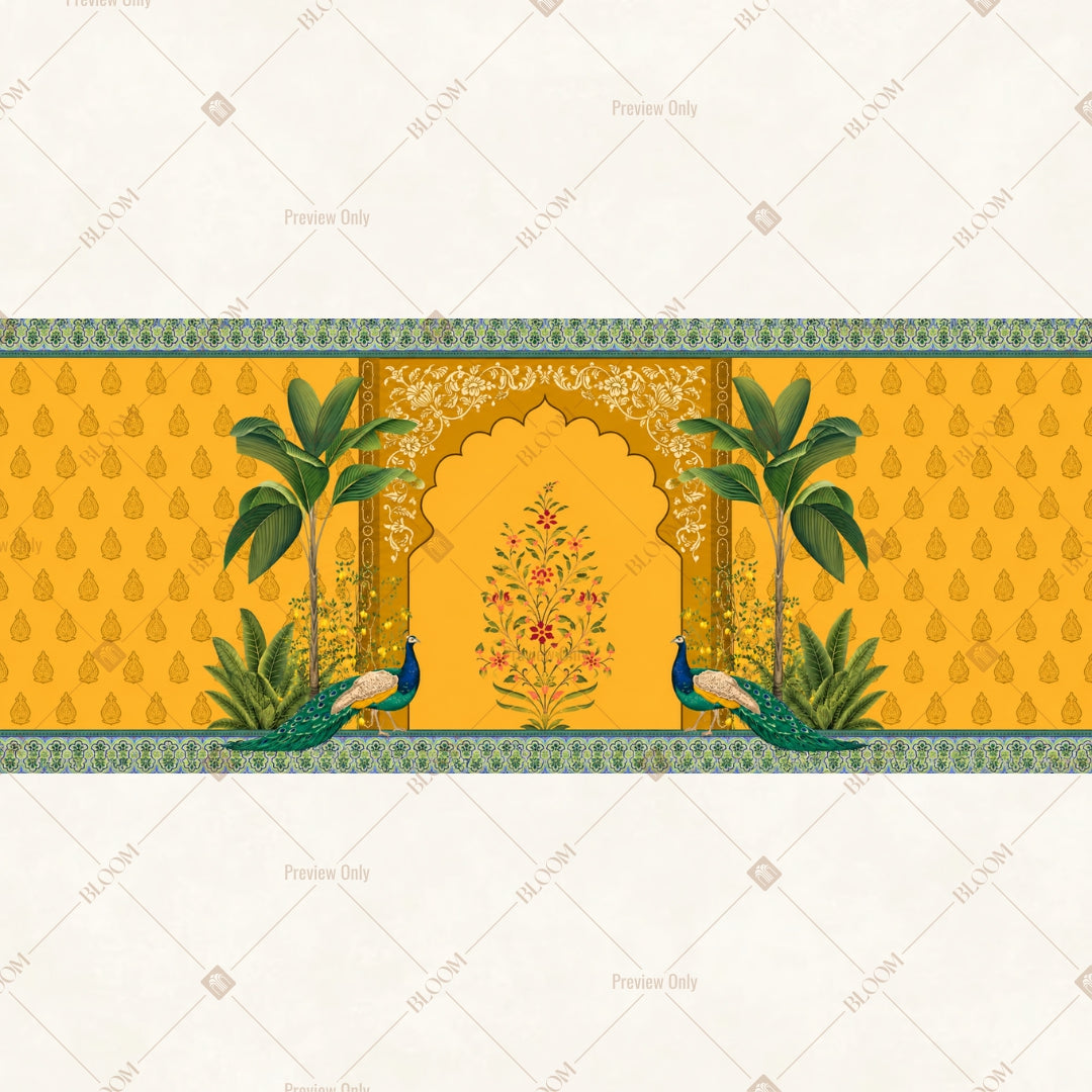 Golden Palace Arch Border Wide Backdrop