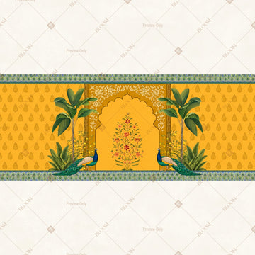 Golden Palace Arch Border Wide Backdrop