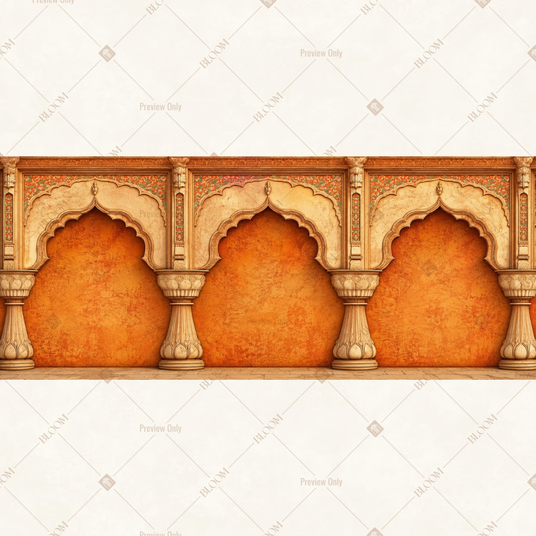 Amber Palace Arch Border Wide Backdrop